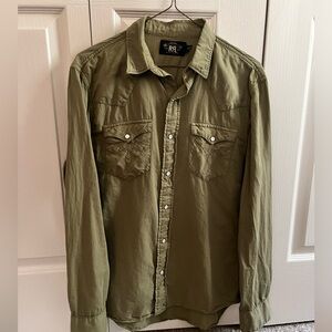 Men’s RRL - Ralph Lauren western twill Pearl snap shirt - small